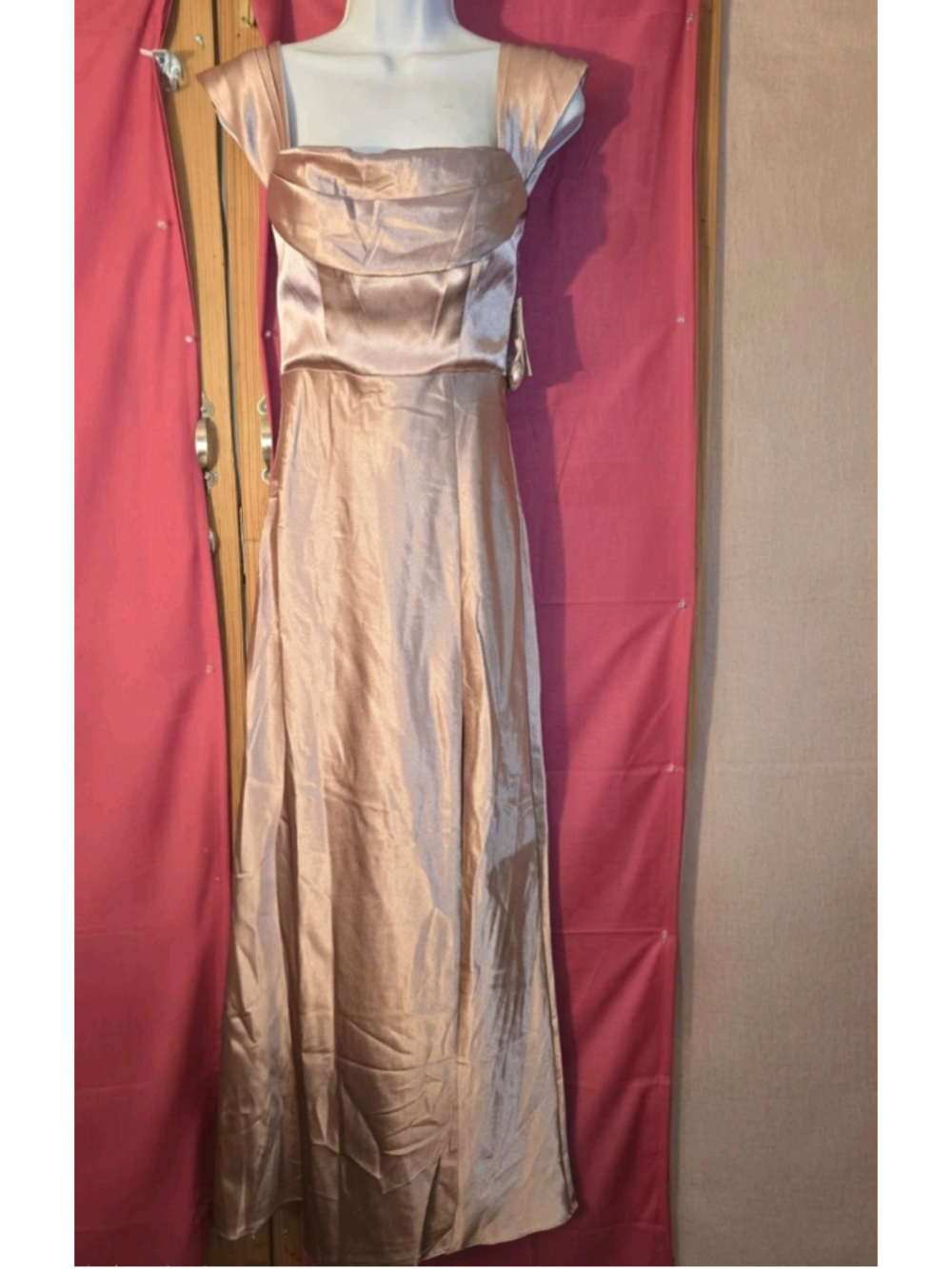 Birdy Grey English Rose Mia Shiny Satin Convertible Bridesmaid Dress Size XS